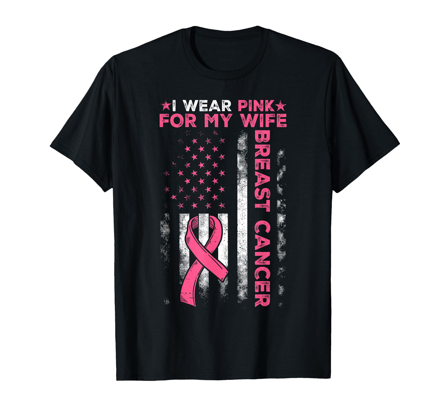I Wear Pink for My Wife Breast Cancer Awareness Husband Men T-Shirt
