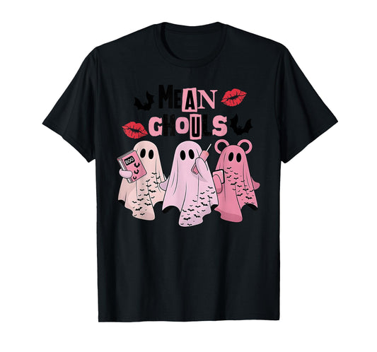 Funny Mean Ghouls On October We Wear Pink Breast Cancer T-Shirt
