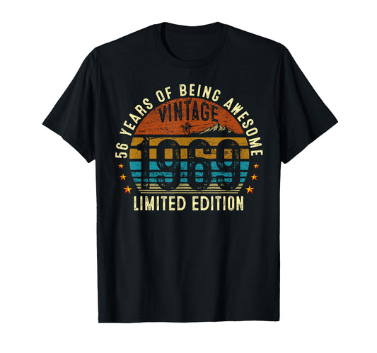 56th Birthday Gifts Men Women 56 Years Old Vintage 1969 T-Shirt