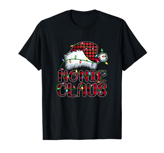 Nonie Claus Shirt Christmas Lights Pajama Family Matching T-Shirt