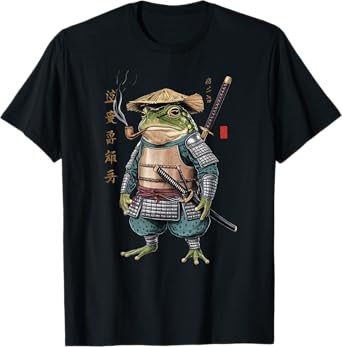 Samurai Frog Ninja Aesthetic Japanese Katana Tokyo T-Shirt