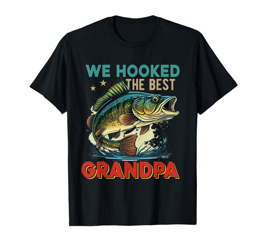 Vintage Retro We Hooked The Best Grandpa Father's Day Fisher T-Shirt
