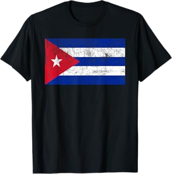 Cuban Flag T Shirt Cuba Vintage Pride Men Women Kids Gift T-Shirt