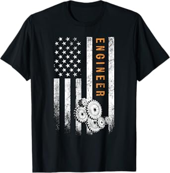 Engineer American Flag Design Engineering T-Shirt for Women Men