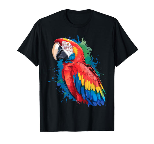 Cool Parrot Art For Men Women Girls Parrot Bird Lovers T-Shirt