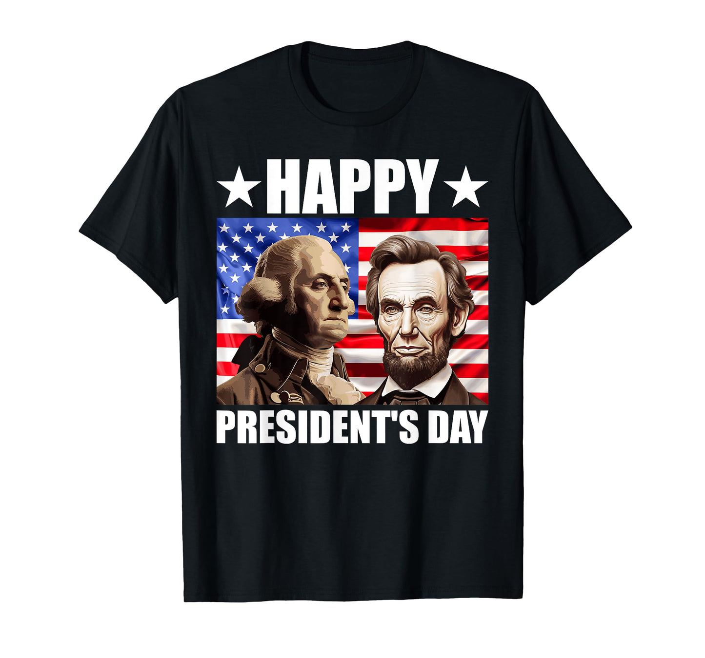 Retro Washington Lincoln American Flag Happy President's Day T-Shirt