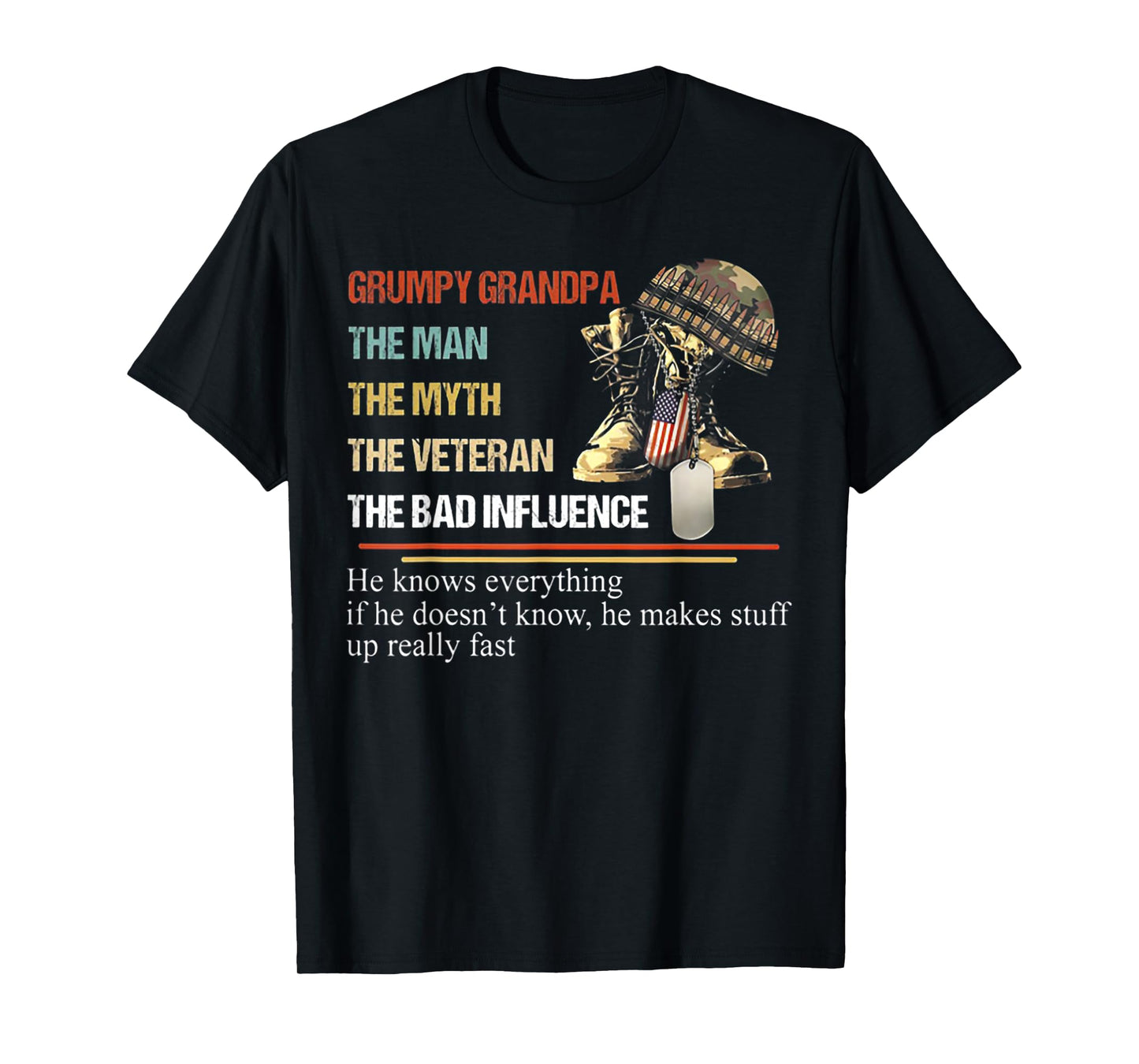 Grumpy Grandpa The Man The Myth The Veteran T-Shirt