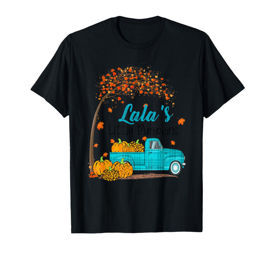 Autumn Tree lala's Little Pumpkins Blue Truck - Fall T-Shirt