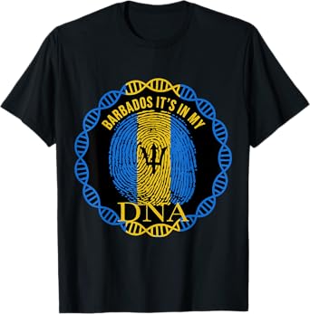 IT'S IN MY DNA Barbados Flag Men Women Pride Roots Gift T-Shirt
