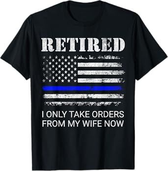 Cop Retirement Retired Police Officer Cop Funny T-Shirt - Unisex-Adults, Classic Fit, Short Sleeve, Black, Small