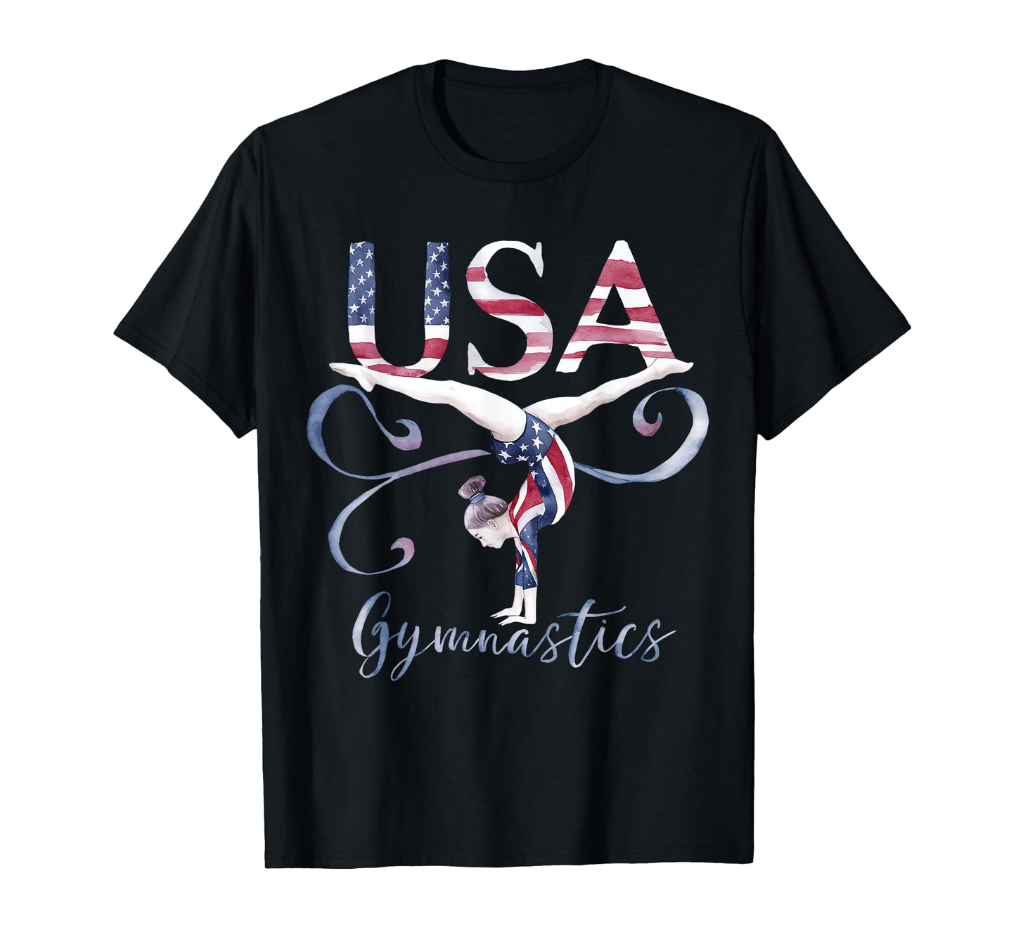 Gymnastics Patriotic USA Gymnast American Pride Women Girls T-Shirt