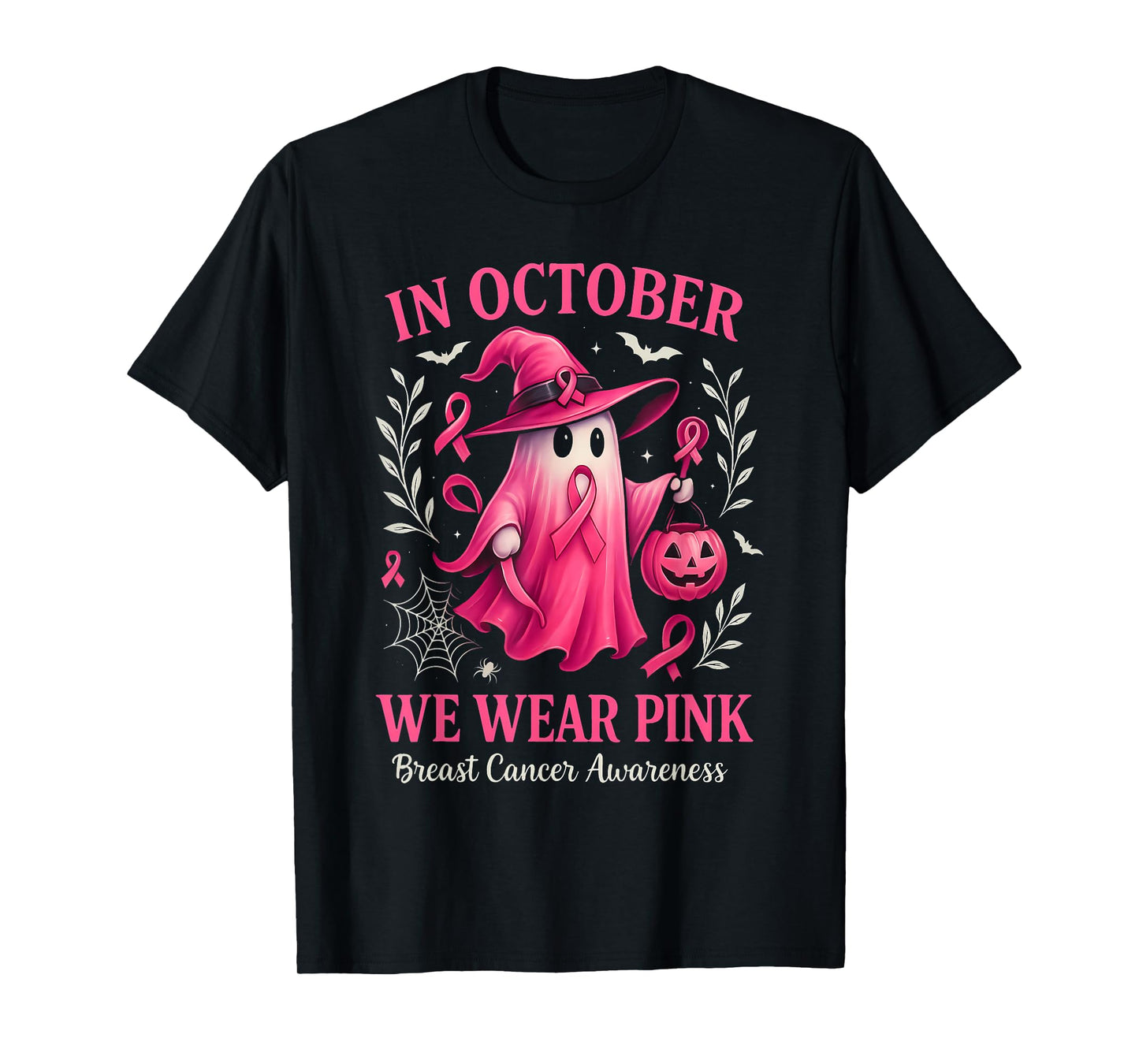 Breast Cancer Women Halloween in October We Wear Pink Gifts T-Shirt