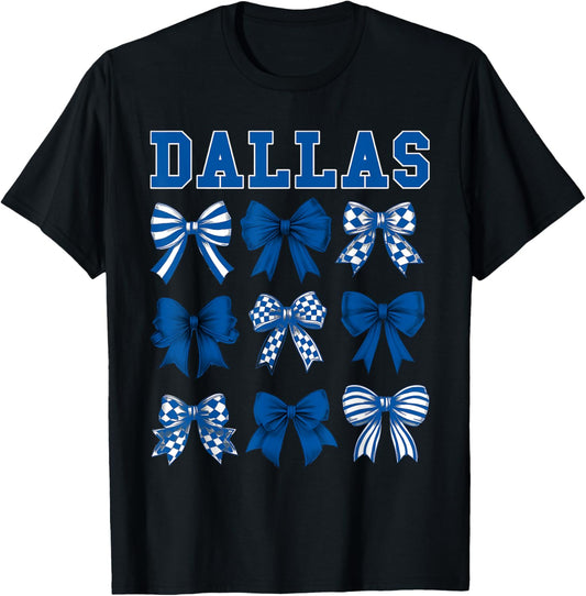 Dallas Women Toddler Girls Kids Sister Niece Coquette Bow T-Shirt