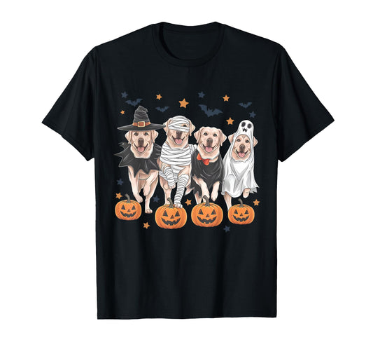 Retro Witch Labrador Retriever Halloween Labrador Dog Lover T-Shirt