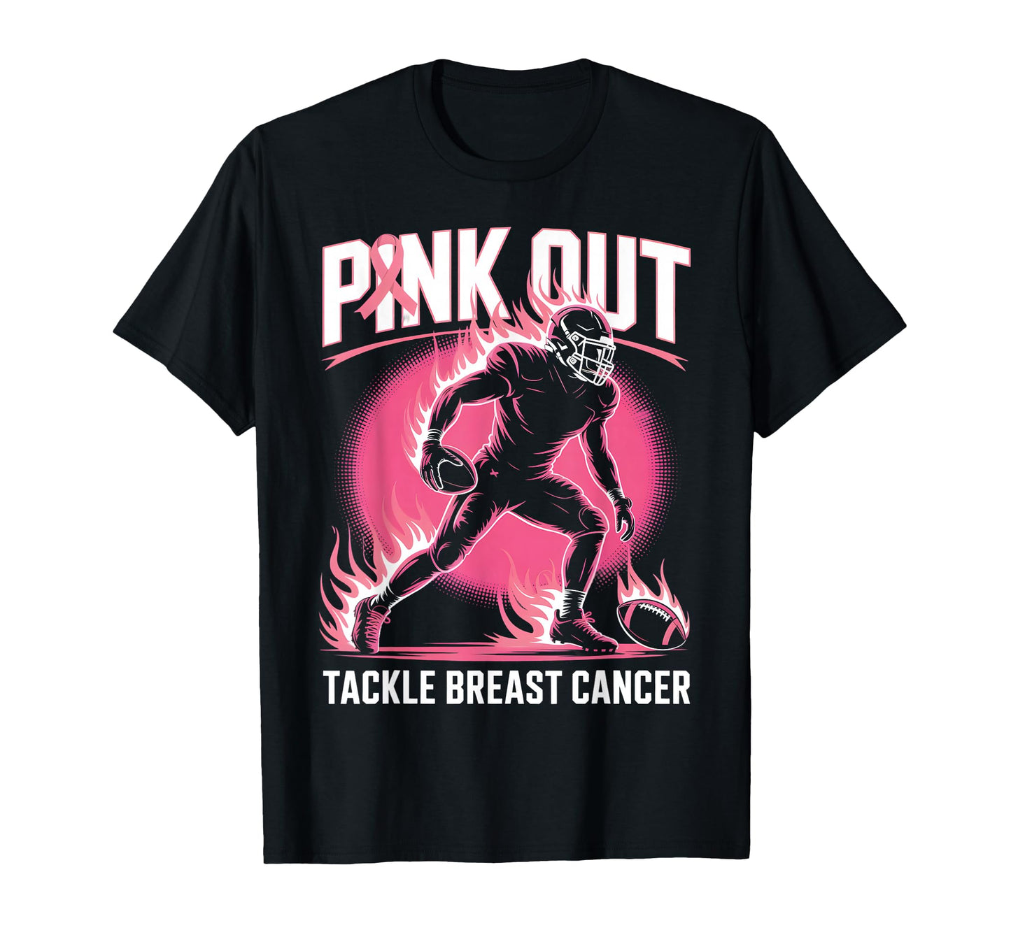 Pink Out Tackle Breast Cancer Team Support American Football T-Shirt