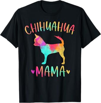 Chihuahua Mama Colorful Chi-Chi Gifts Dog Mom T-Shirt for Men Women Girls Kids