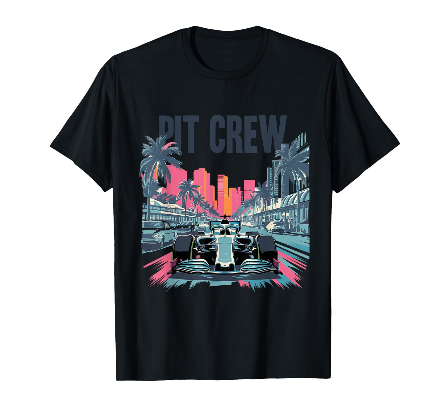 Miami Pit Crew Costume Car Racing Tshirt Retro Auto Car Race T-Shirt