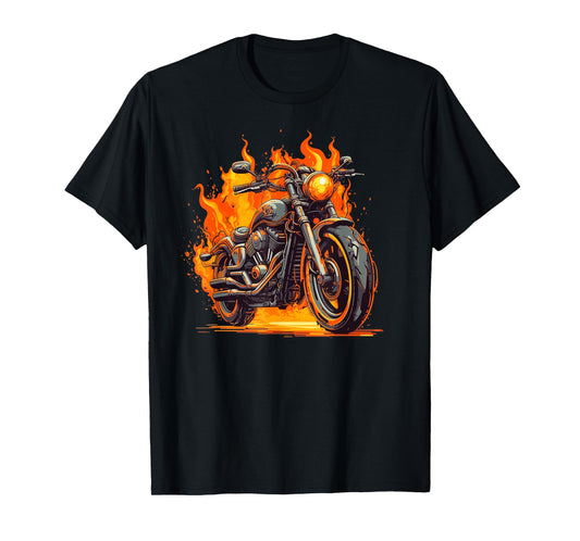 Cool Motorbike Flames and burning Motorcycle love T-Shirt