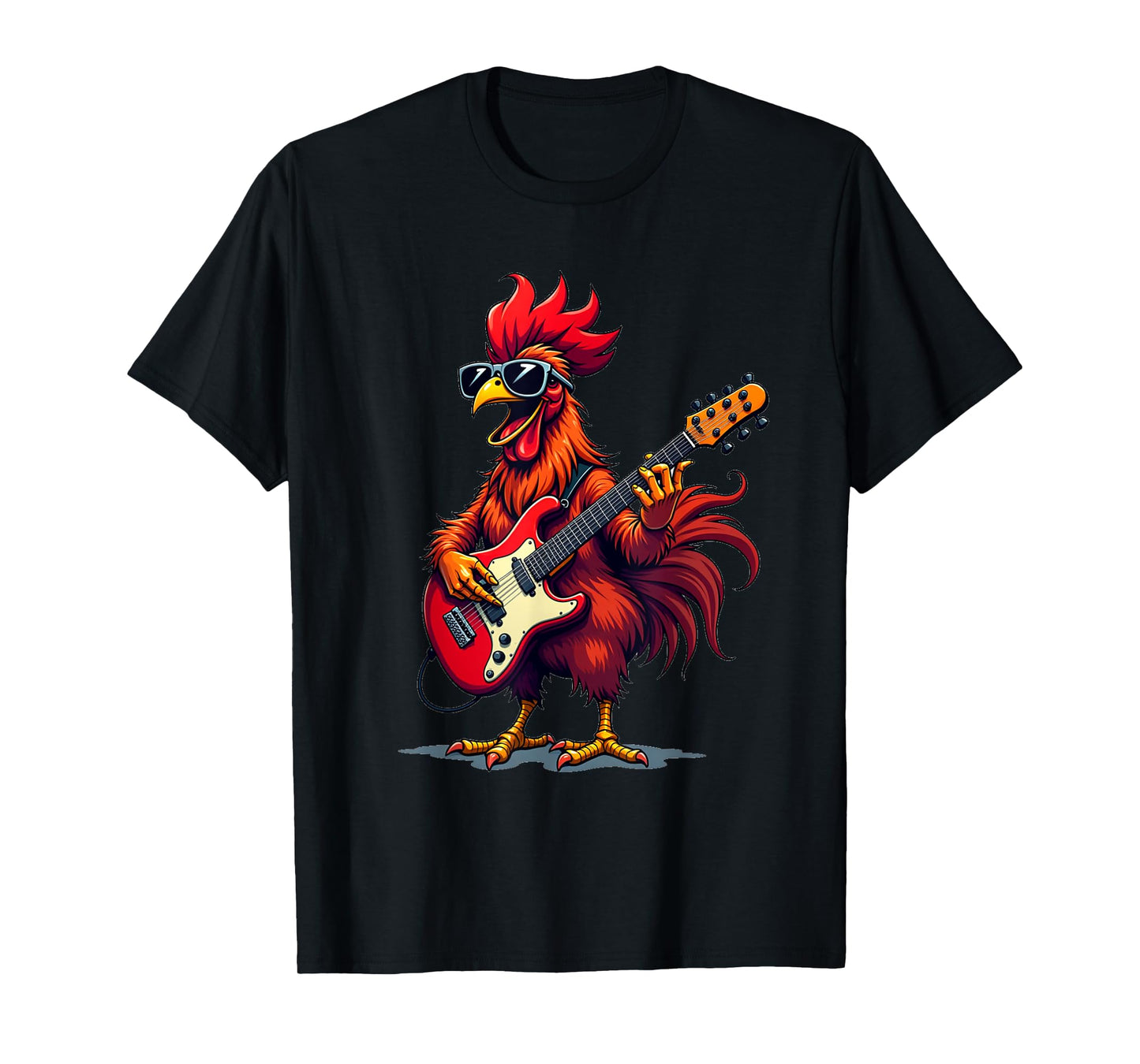 Funny graphic design Rooster rock band guitar T-Shirt