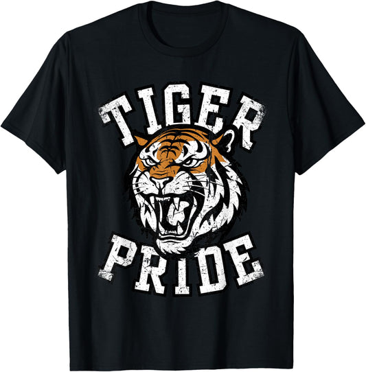 Retro Vintage Tiger Pride Tiger Mascot School Sports Team T-Shirt