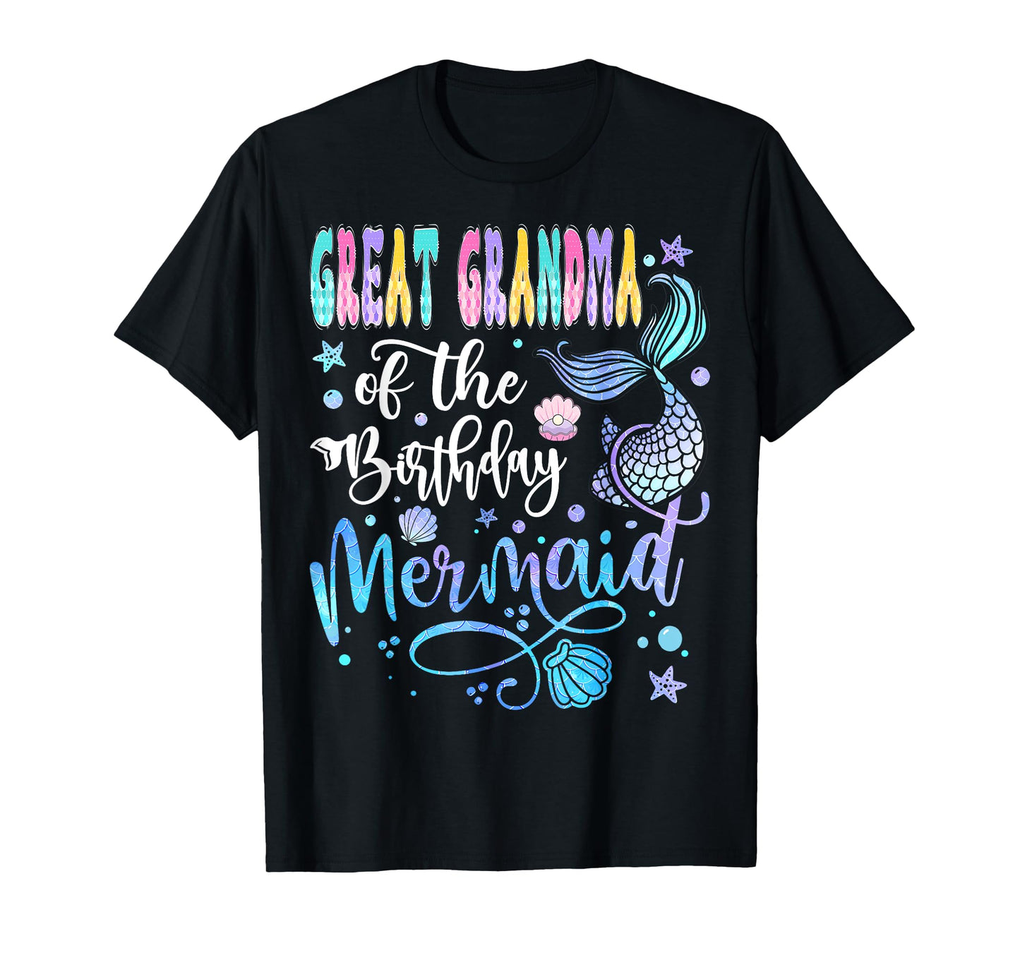 Great Grandma Of The Birthday Mermaid Bday Girl Party T-Shirt