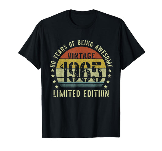 Vintage 1965 60th Birthday Gifts 60 Year Old Women Men T-Shirt