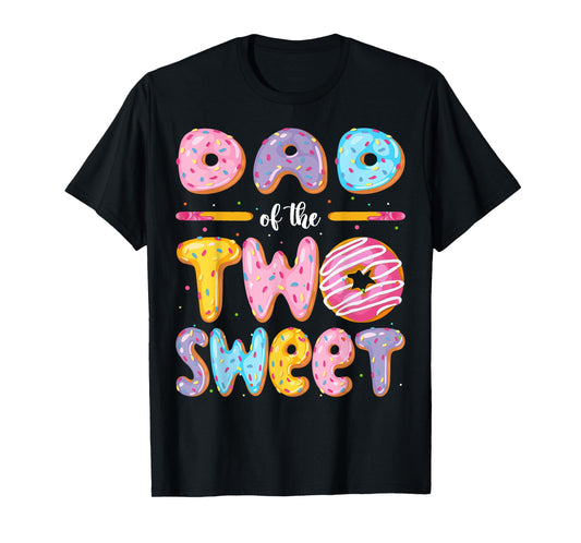 Dad Of The Two Sweet Donut 2Nd Birthday Boy Girl T-Shirt