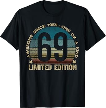 69th Birthday 69 Year Old Gifts Vintage 1955 Limited Edition T-Shirt