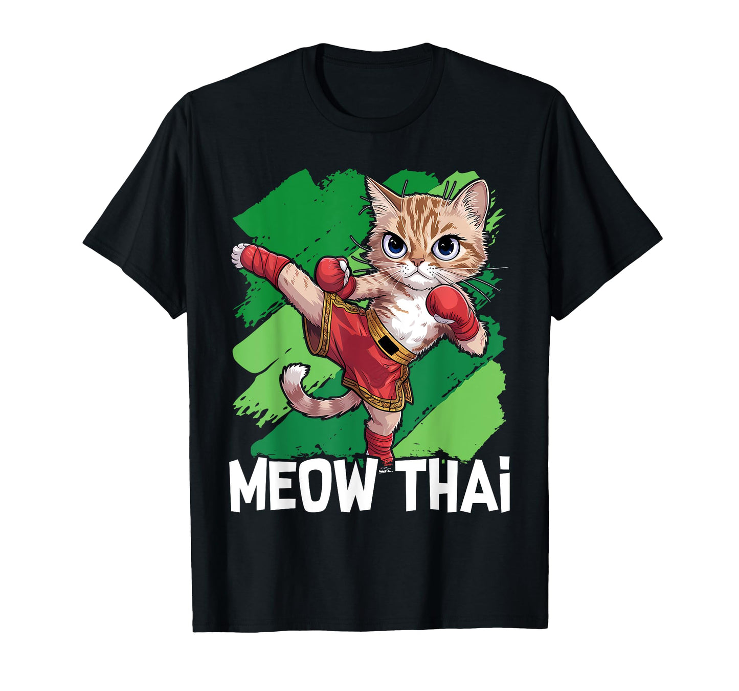 Meow Thai Funny Muay Thai Boxing Cat Martial Arts MMA Boxer T-Shirt