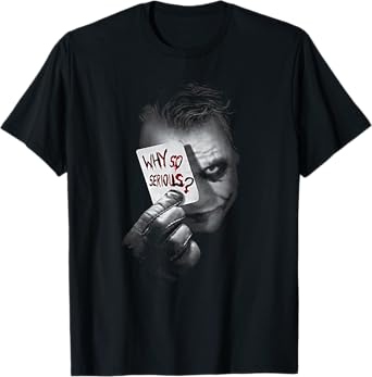 DC Comics Men's Unisex Adult Black Batman Dark Knight 'Why So Serious' T-Shirt