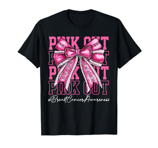 Pink Out Tackle Breast Cancer Awareness American Football T-Shirt