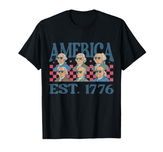 America EST 1776 Patriotic Founding Fathers USA T-Shirt