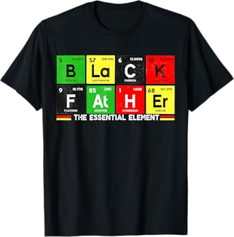 Black Father Essential Element Father's Day, Pride Black Dad T-Shirt