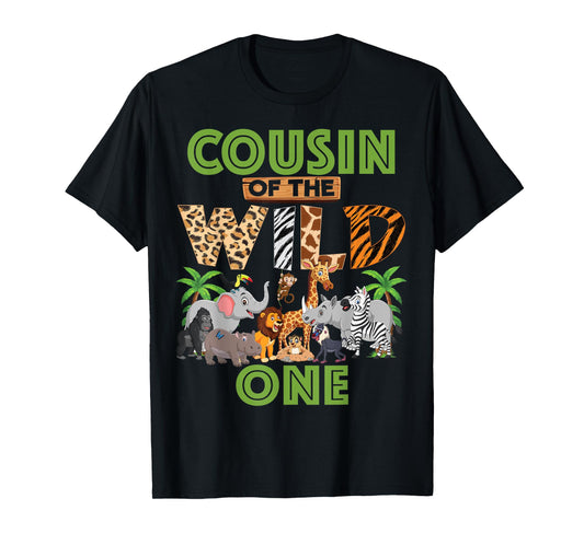 1st Birthday Zoo Safari Jungle Cousin Of The Wild One B-day T-Shirt