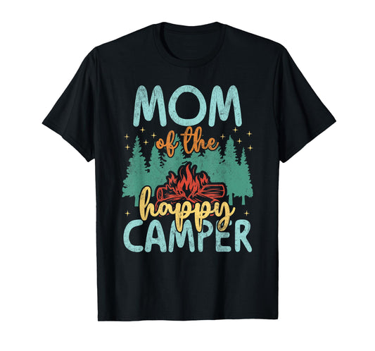 Mom of Happy Camper 1st Birthday Party Retro Mom T-Shirt