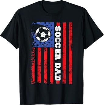 Soccer Dad USA flag All American Fathers T-Shirt