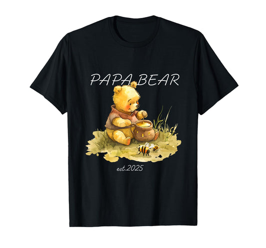 Cute Papa Bear Honey Shirt For Dads Tshirt For Men T-Shirt