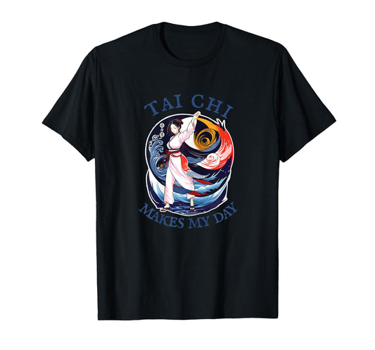 Women Tai Chi, Vintage historic Retro drawing, Harmony Flow T-Shirt