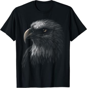 cute bald eagle head black art for lovers eagles birds T-Shirt