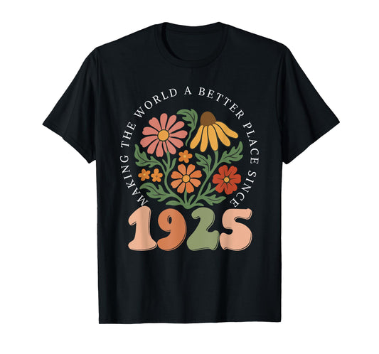 100 Years Old Vintage 1925 100th Birthday Wildflower Women T-Shirt