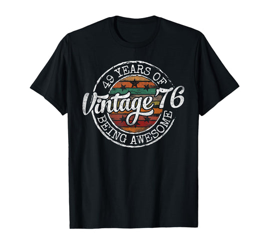 Vintage 1976 Bday Stamp 49th Birthday Gifts 49 Year Old T-Shirt
