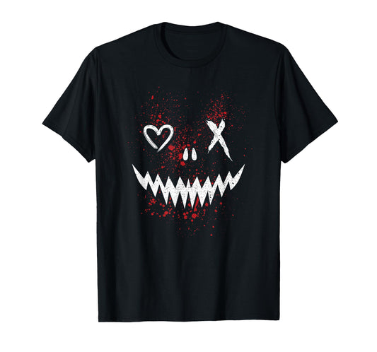 Evil Face | Heart Cross Smile | Satan Demon T-Shirt