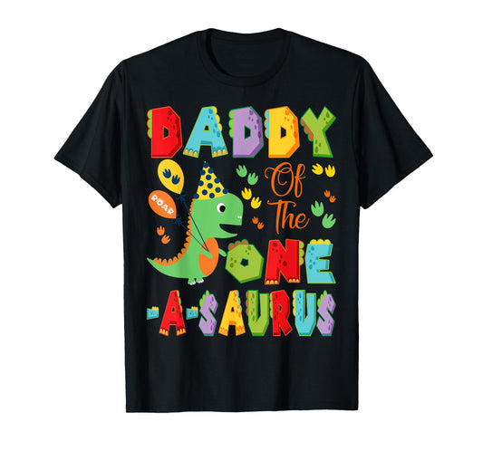 Daddy Of The One-A-Saurus 1St Birthday Boy Dinosaur T-Shirt