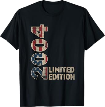 21th Birthday Gift men Vintage born 2004 turning 21 Year Old T-Shirt