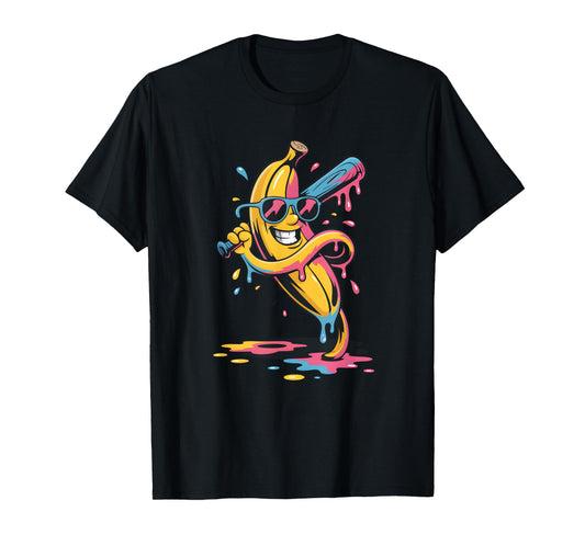 Banana Funny Baseball Drip Kids Youth Boys Girls T-Shirt