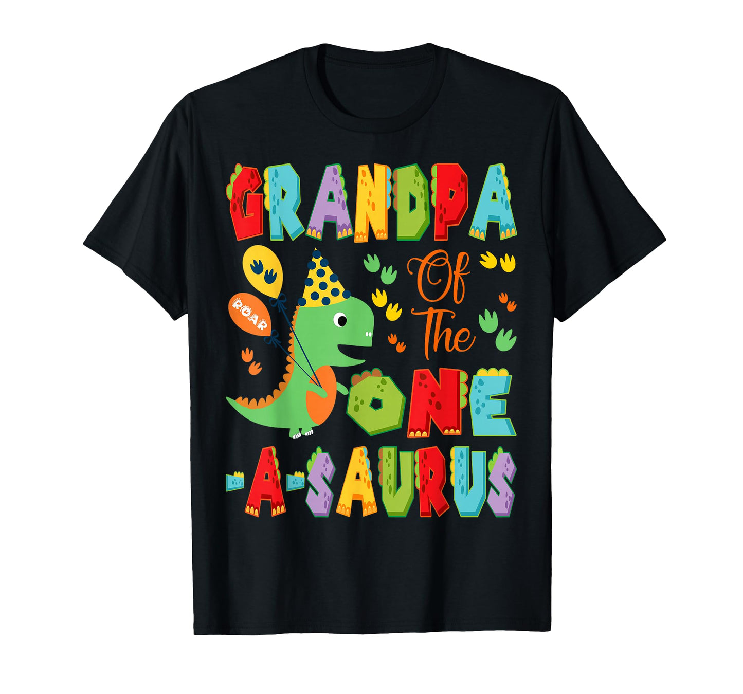 Grandpa Of The One-A-Saurus 1St Birthday Boy Dinosaur T-Shirt