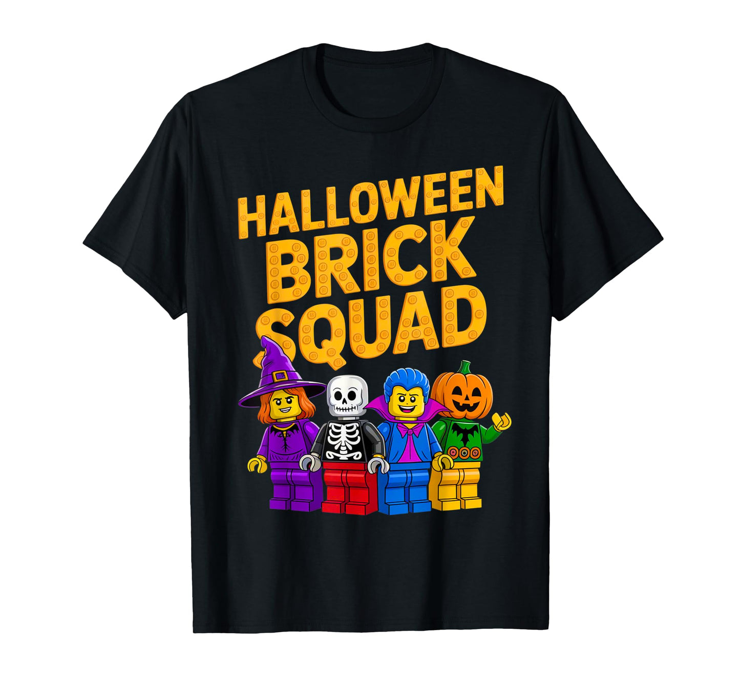 Halloween Brick Squad Costume Master Builder Blocks Building T-Shirt