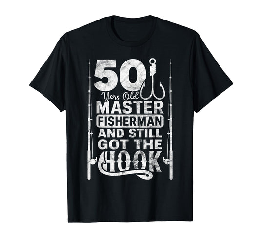Funny 50 Year Old Fishing apparel Vintage Gift for Dad Men T-Shirt