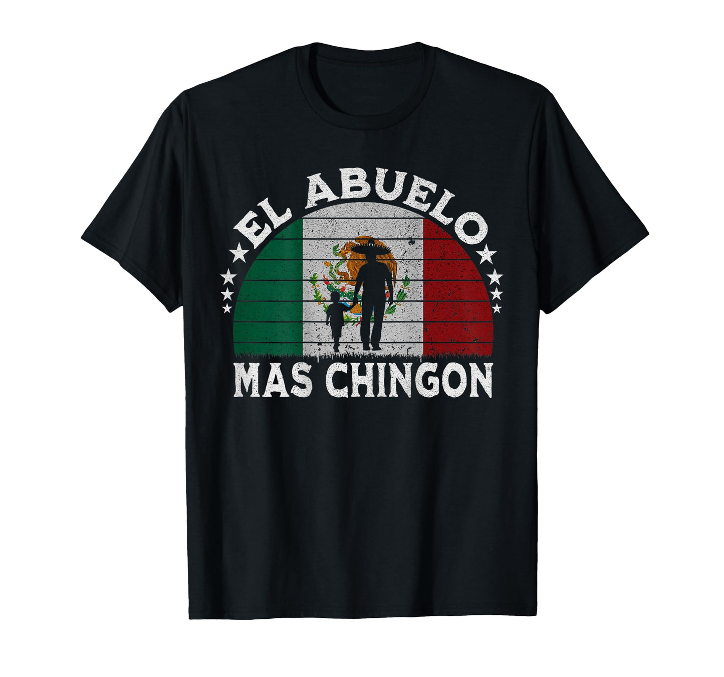 El Abuelo Mas Chingon Mexican Grandpa Cinco De Mayo Flag T-Shirt