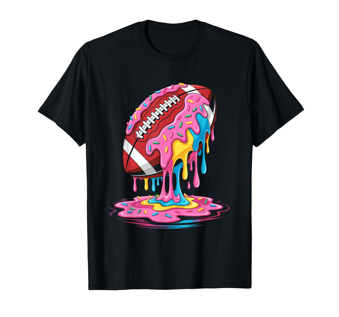 Ice cream Drip Football Sprinkles football drip T-Shirt